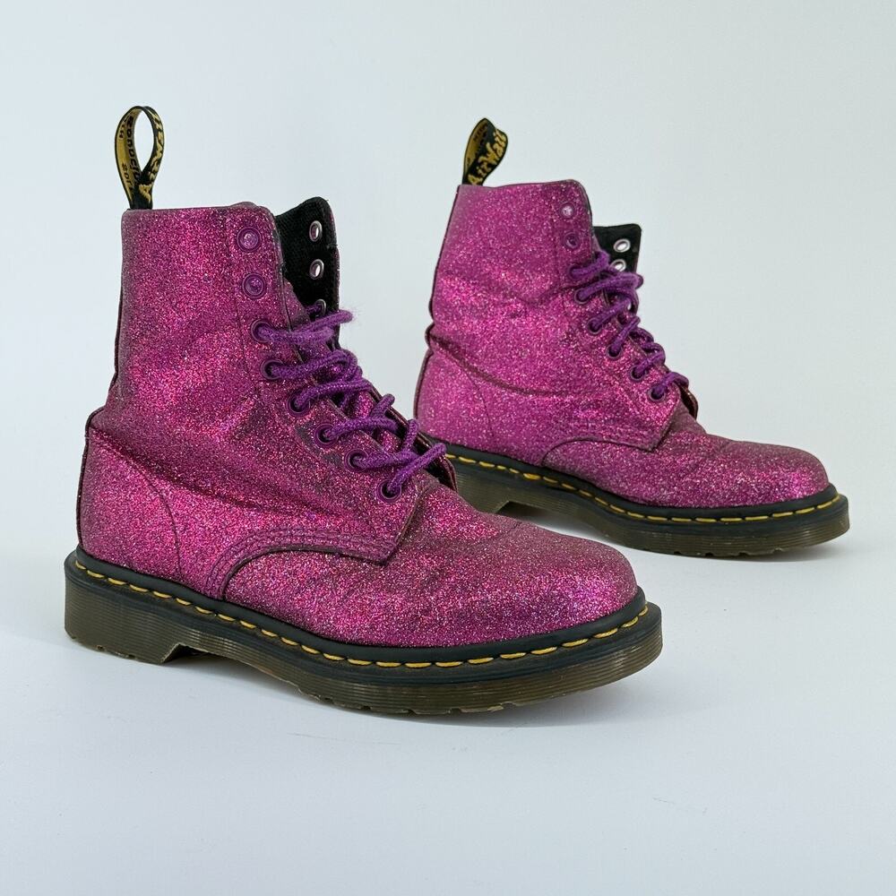 Dr Martens 1460 Pascal Glitter Rare Ankle Sparkly Disco Boots US 6 UK 4 EU 37